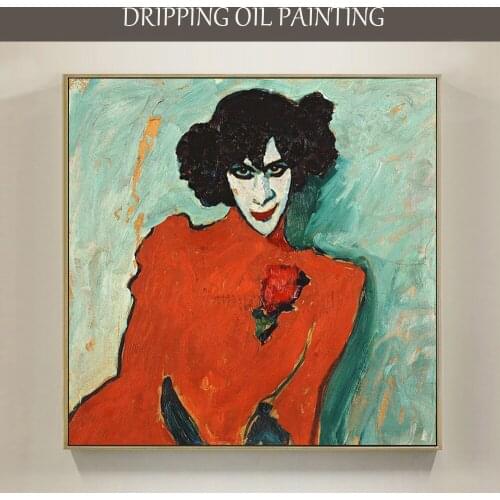 Gifted Artist Hand-painted Abstract Portrait of Alexander Sakharoff Oil Painting on Canvas Reproduce Abstract Portrait Painting