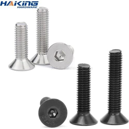 M2 M2.5 M3 M4 M5 M6 M8 DIN7991 Stainless Steel 304 or Black Grade 10.9 Hexagon Hex Socket Flat Head Countersunk Screw