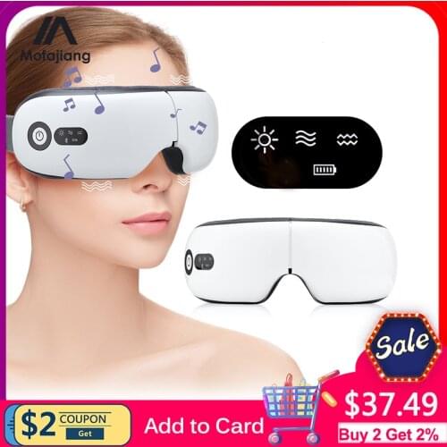Smart Hot Compress Eye Massager 4D Airbag Massage Multi-frequency Vibration Music Eye Protection Device Sleep Massage