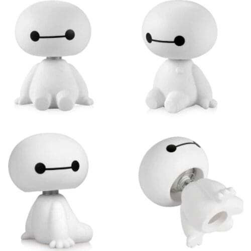 Cartoon Plastic Baymax Robot Shaking Head Figure Car Ornaments Auto Interior Decorations Big Hero Doll Toys Ornament Accessories
