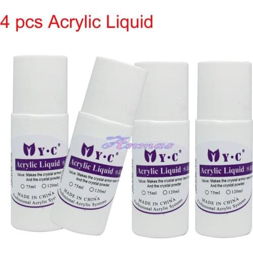 4 pcs Acrylic Liquid Set for Dish Acrylic Powder Nail Art False Tips Salon Tools 75ml