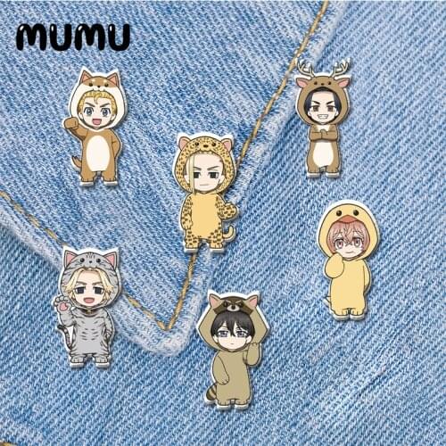 2021 New Tokyo Revengers Lapel Pin Anime Cute Acrylic Brooches Handmade Epoxy Jewelry Shirt Bag Badge
