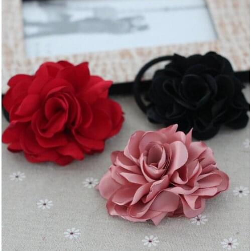 New arrival Womens flower hair tie girls rose hair bands fashion hair accessories