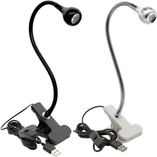 Optical Microscope LED Table Clip Light Source USB Desk Clip-on Dimming Spotlight Working Reading Lamp