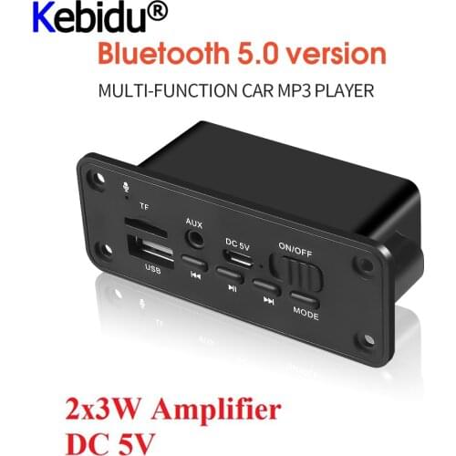 Car MP3 Player Bluetooth MP3 Module Mp3 Decoder Board Handsfree 2X3W Speaker Car FM Radio Module Support TF USB AUX Audio DC 5V