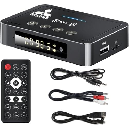 New M6 Portable NFC Bluetooth Receiver 5.0 Bluetooth Transmitter FM 3 in 1 Bluetooth Adapter Computer