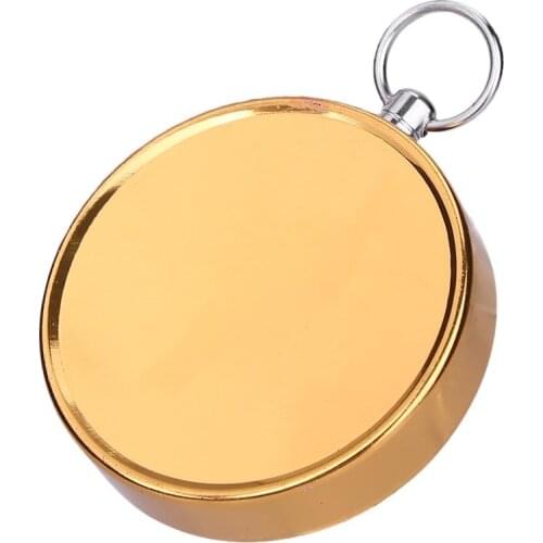 Portable Outdoor Aluminum Camping Compass Keychain for Presents Gift Gold Camping Hiking Tool