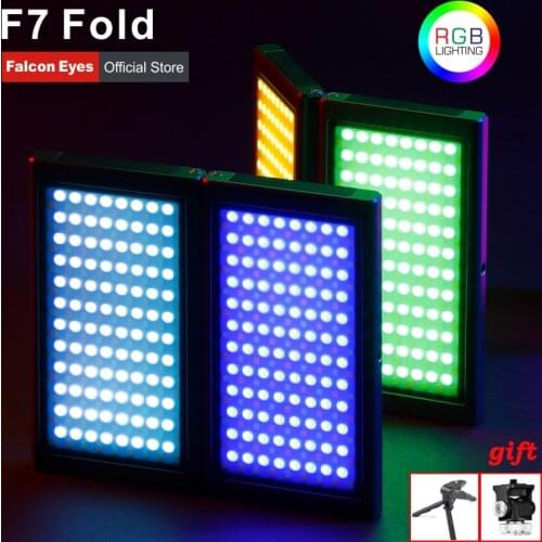 Falcon Eyes 24W F7 Full Color Photography Fill Lamp Fold Pocket RGB LED Light Android iOS APP Control Adsorbable For Video Vlog