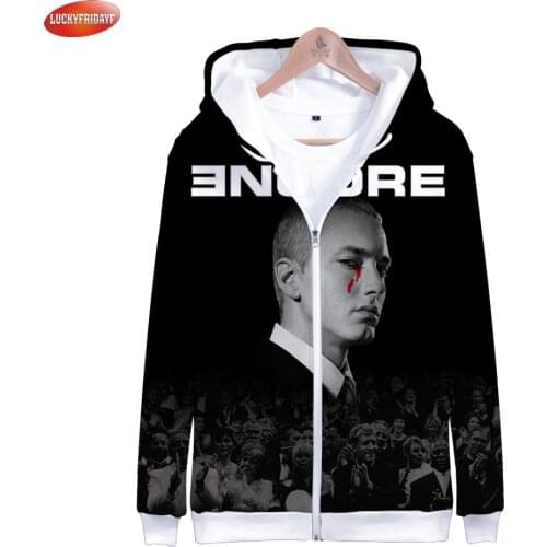 2018 EMINEM Famous Rapper 3D Print Hip Hop Zipper Hoodies Women/Men Long Sleeve Fashion Hooded Sweatshirts EMINEM Casual Hoodies