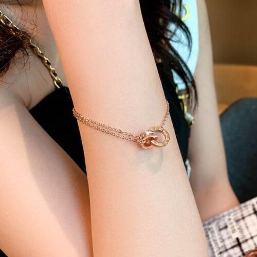 2021 New Classic Roman Digital Titanium Steel Bracelets For Woman Korean Fashion Jewelry Goth Girls' Party Unusual Accessories