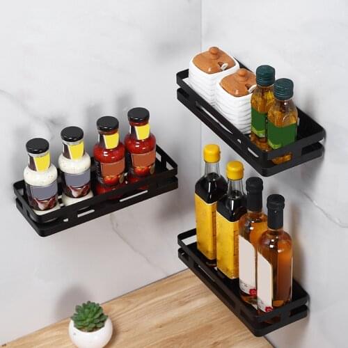 1 Piece Stainless Steel Kitchen Wall-mounted Storage Rack Spice Seasoning Holder Bathware Draining Shelf