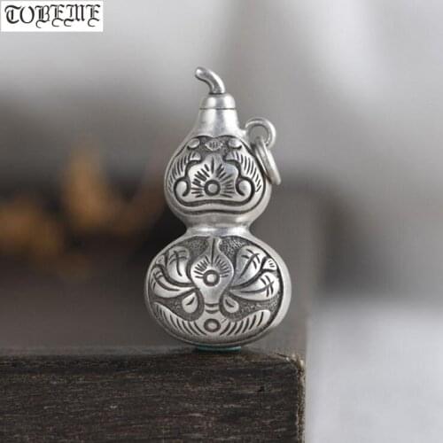 100% 925 Silver Gourd Pendant Real Pure Silver Lucky Gourd Pendant Good Luck Women Pendant