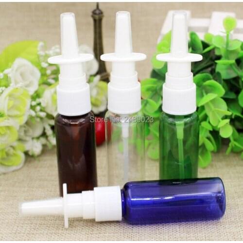 20ml Empty Plastic Nasal Spray Bottles Pump Sprayer Mist Nose Spray Refillable Bottle For Cosmetics Packaging 10pcs/lot
