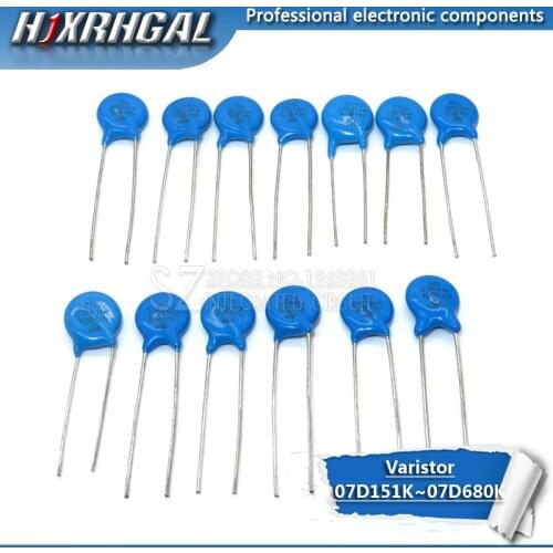 20PCS Varistor 7D151K 7D180K 7D181K 7D220K 7D270K 7D271K 7D330K 7D390K 7D391K 7D431K 7D470K 7D471K 7D680K piezoresistor hjxrhgal