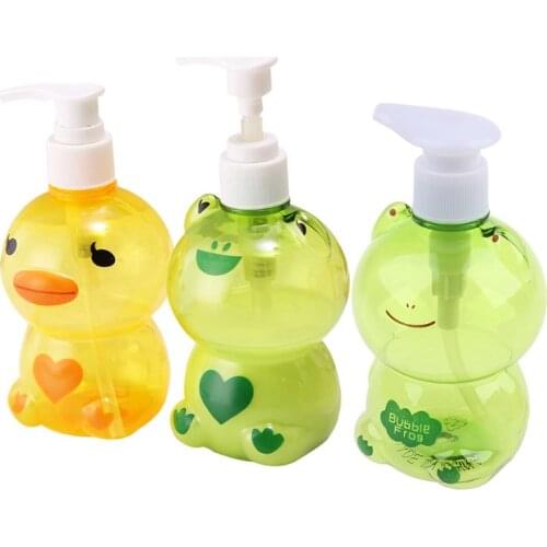 250ml Portable Soap Dispenser Child Cute Animal Frog/Duck Shape Press Type Split Empty Pump Bottle Shampoo Shower Container