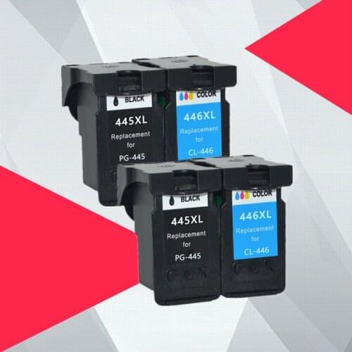 4pk Compatible PG-445XL PG445 pg-445 CL-446 XL Ink Cartridge 445xl for Canon PG 445 CL 446 PIXMA MX494 MG2440 MG2540