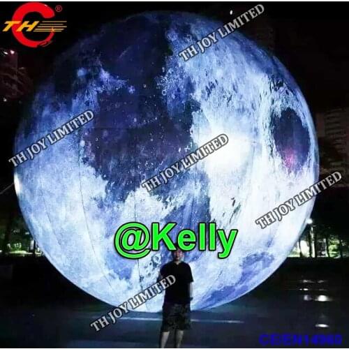 Free door shipping led light inflatable moon planet balloon for sale, giant inflatable lighting moon balloons for advertising