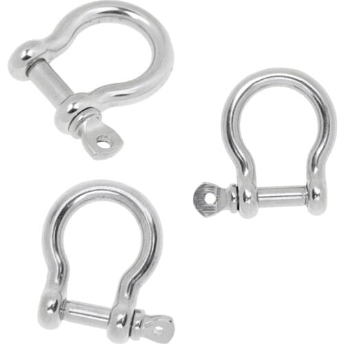 D Ring Bow Shackle Rugged Marine Boat Shackles Heavy Duty Stainless Steel 4mm 5mm 6mm (Pack of 3)