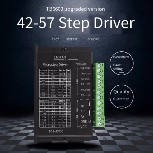 42/57 Stepper Motor Driver TB6600 Upgrade Version 32 Subdivision 4.0A 42V Pulse 3-24V Iron Case Engraving Machine Wood Router