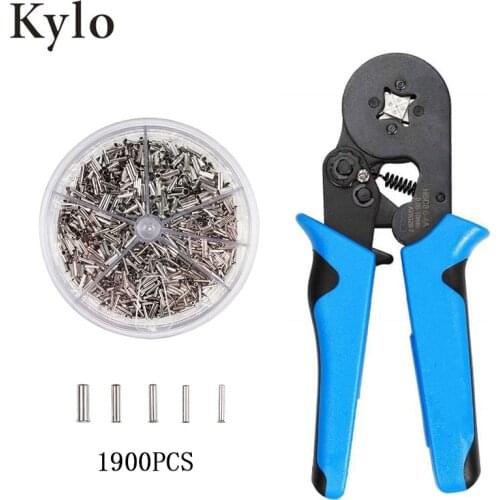 0.08-10mm mini electrical pliers HSC8 precision clamp set tubular crimping pliers tools set 1900pcs terminal crimping tools
