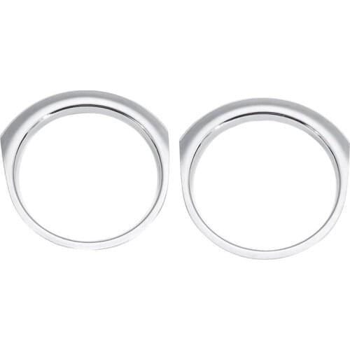 Chrome Front Bumper Bezel Fog Lights Frame Trim Round Cover for Ford for Edge 2015-2018