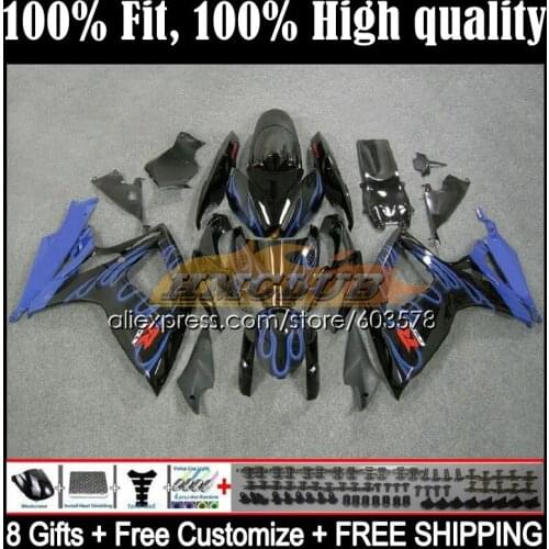 Injection For SUZUKI GSXR 600 750 CC GSXR-750 K6 750CC 5CL.37 GSXR750 GSXR-600 06 07 GSXR600 2006 2007 OEM Fairing Blue flames