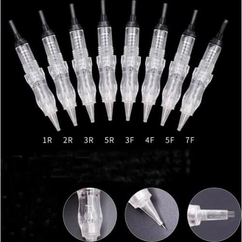 10PCS 1rl 0.18mm Revolution Tattoo Needle Permanent Makeup Cartridge Needles For Tattoo Machine Kit Eyebrow Needle