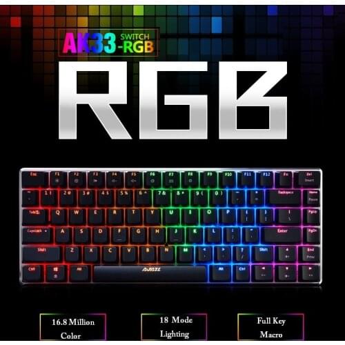 Ajazz AK33 82 Keys RGB Mechanical Keyboard USB Wired LED Backlit Gaming Mechancial Keyboard for Gamer Notebook Desktop PC