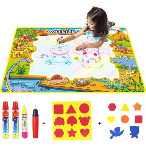 110x80cm Magic Water Drawing Mat Doodle Book with Water Pen EVA Seal Coloring Painting Educational Toys for Children