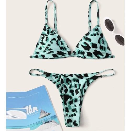 Leopard Print Women Bikini Push Up Sexy Two Pieces Bikini Swimwear Swimsuit Beachwear Bikini Brazilian Ladies Bathing Suit