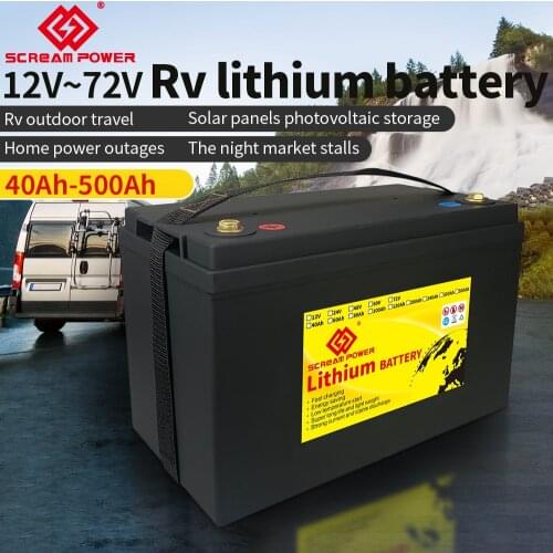 12V 100Ah LiFePO4 Sola Energy Battery BMS Lithium Power Batteries 3000 Cycle For Golf cart EV RV Solar Energy Storage RV Campers