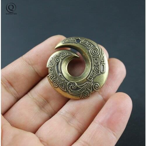 Copper Spin Wheel Of Luck Key Chain Pendants Jewelry Vintage Car Keychain Lanyard Hanging Trinket Handmade Braided DIY Pendants