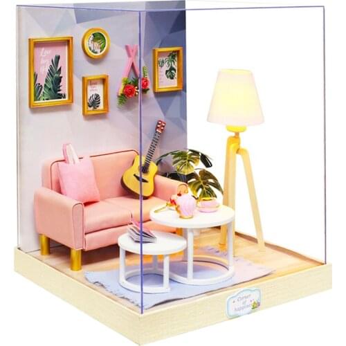 1/24 Doll House Miniature DIY Dollhouse Kit Toys for Kids Afternoon Tea Time