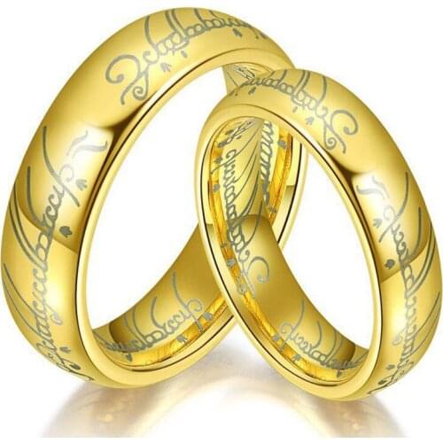 Fashion Jewelry Stainless Steel Gold Plated Couple Ring