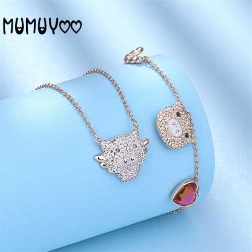 High quality romantic and lovely charm flying pig necklace flying pig bracelet female piggy shape set jewelry