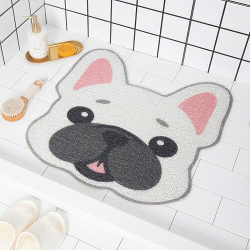 Cartoon Dog Head Shape Doormat Entrance Hallway Non-Slip Floor Rugs Front Door Mat Outdoor Rugs Carpet 100x100CM Bedroom Kitchen