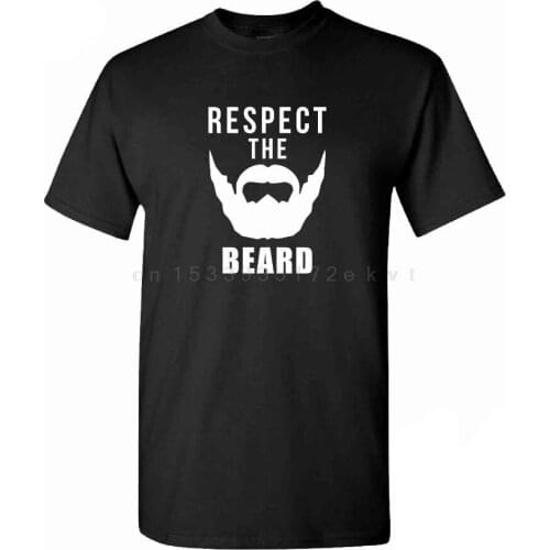 New Brand-Clothing Splicing Tee Tops Shirt Respect The Beard Shirt Beard Shirt Beard Gift Fun T-Shirt Gift for Him Tshirt Design