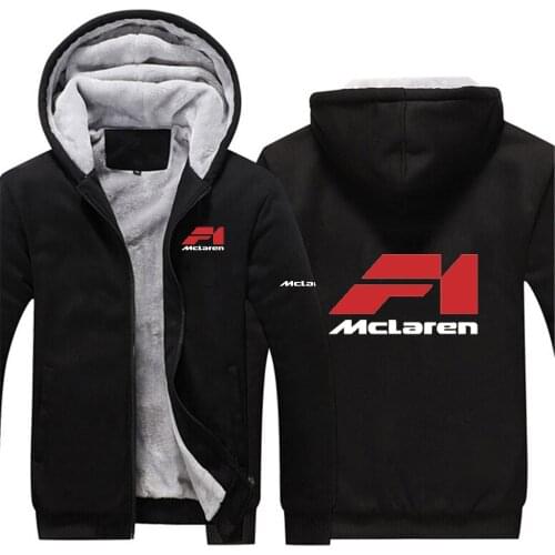 New Winter McLaren Car Classic Logo Mens College Sports Coats Thicken Fleece Jackets Male Hoodies Zipper Harajuku Sweatshirts