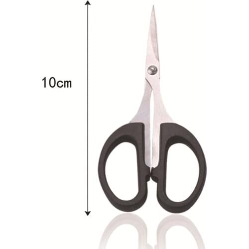 Sewing Scissors Beauty Grooming Nose Hair Eyebrows Beard Scissors Black Plastic Handle DIY Handmade Scissors Thread Cutter G