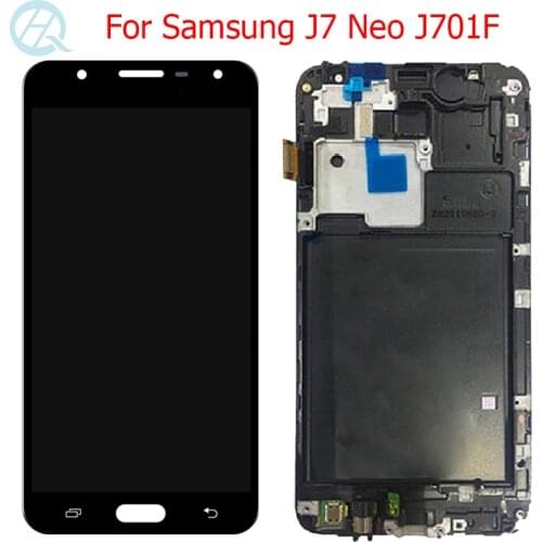 Original J701F LCD For Samsung Galaxy J7 Neo Display With Frame Super AMOLED 5.5"SM-J701F J701M LCD Touch Screen Panel Assembly