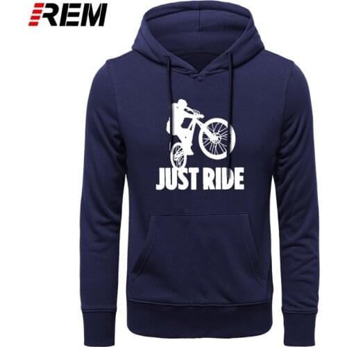 REM Hoodies, Sweatshirts Just Ride MTB Mountain Biking Colors Cotton Men Vintage long Sleeve Clothes Round Neck Printed Plus
