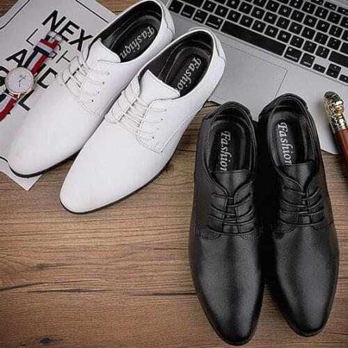 Spring Autumn men business dress Formal Leather Shoes size 46 - 49 leisure oversize 50 Male genuine leather shoes White Black