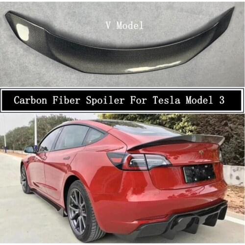 Carbon Fiber Spoiler For Tesla Model 3 2019 2020 2021 2022 Wing Lip Spoilers High Quality Car Accessories V
