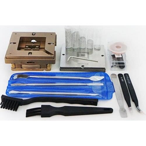 90mm Aluminium Alloy BGA Reballing Station Reball Kit Magnetism Lock 29pcs 90mm Universal BAG Stencil BAG Rework Repair Tools