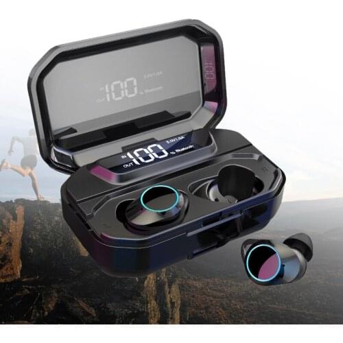 Bluetooth Stereo Earphones 5.0 Wireless Sports Earbuds Noise reduction Headset Waterproof In-Ear LED Display Type-c Charge Case