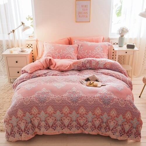 Winter Warmth Thick Bedding Set Cartoon Print 1PCS Velvet Duvet Cover for Household Bedroom Set Twin Queen King Duvet Cover