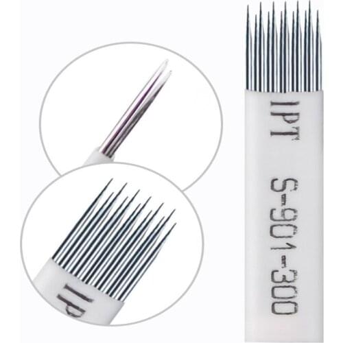 12 Pins Double Needles Blade For Permanent Eeybrow tattoo needle tips Manual Beauty Makeup microblading blades