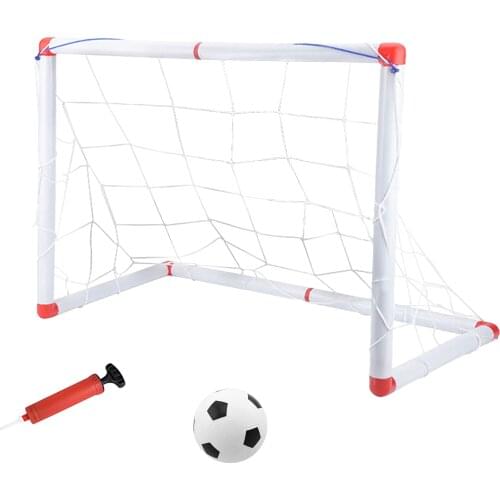 2021 Mini Children Soccer Ball Football Goal Post Net Set with Ball Pump Indoor Outdoor Courtyard Kids Football Sport Toy 60cm