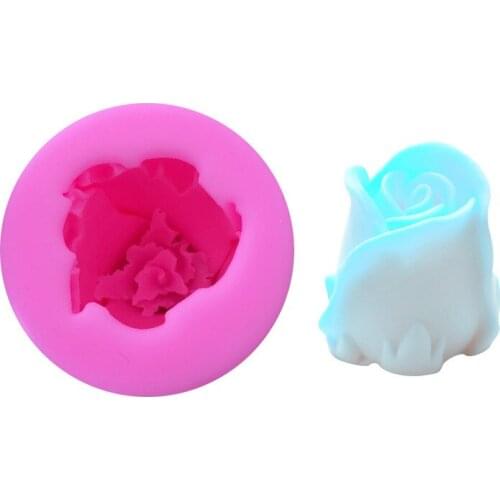 3D Rose Flower Handmade Soap Cake Mold DIY Silicone Fondant Baking Tool 19-02