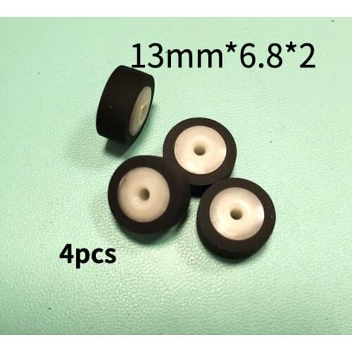 4pcs 13mm*6.8*2 vintage retractor press belt pulley deck audio pressure recorder cassette deck pinch roller tape Stereo PLAYER